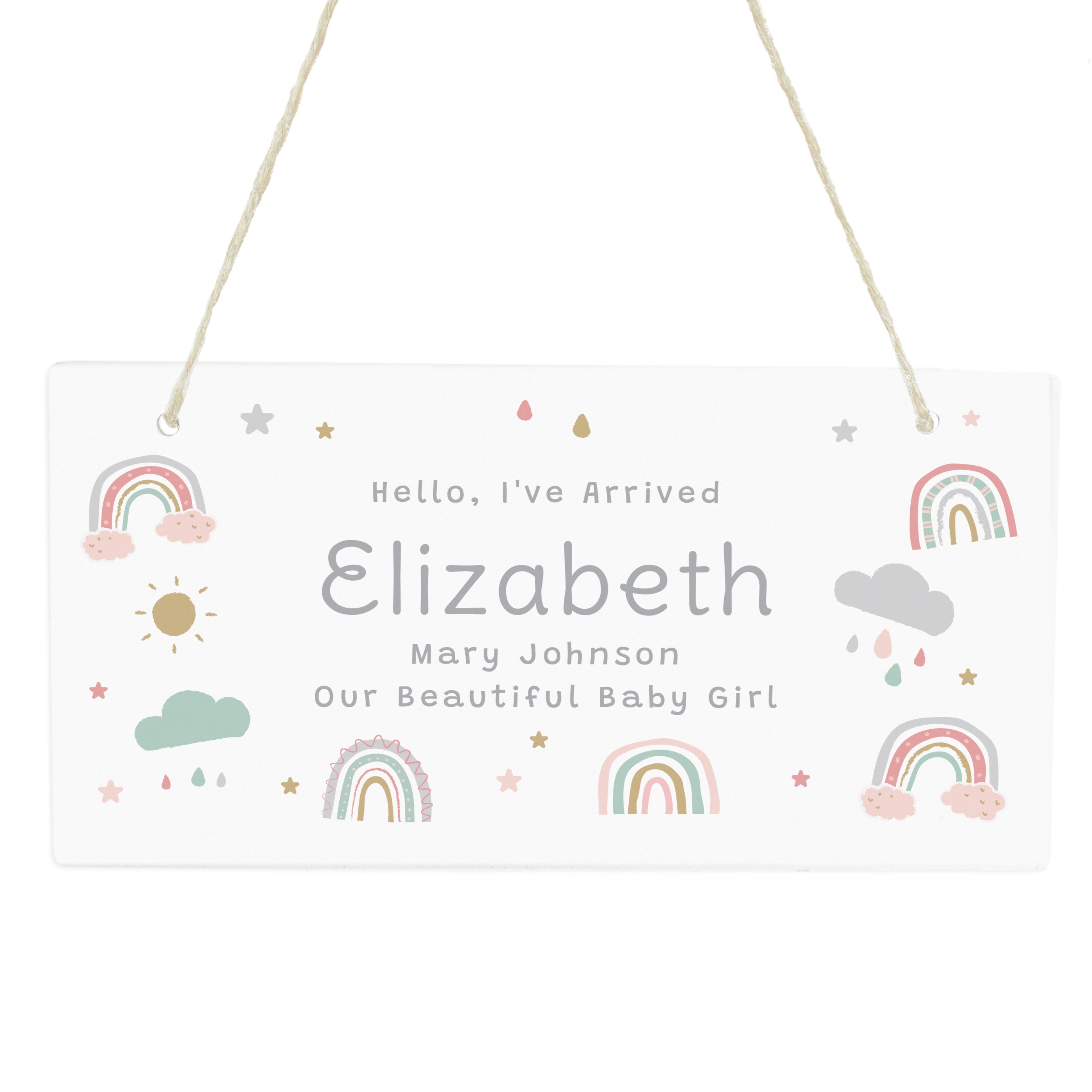 Personalised Rainbow Wooden Sign