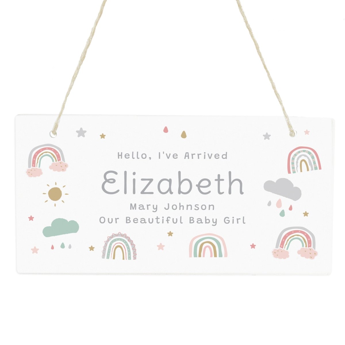 Personalised Rainbow Wooden Sign - I Want That Present