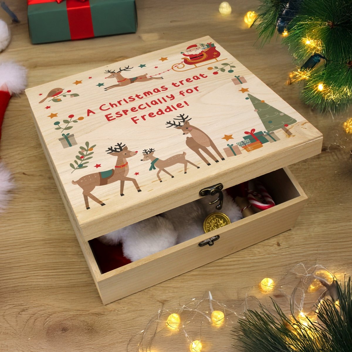Personalised Santa & Reindeer Christmas Eve Box - I Want That Present