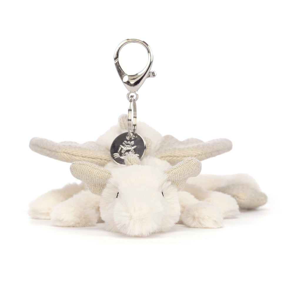 jellycat snow dragon bag charm