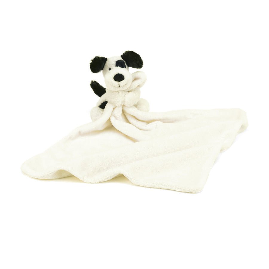 Jellycat Bashful Black and Cream Puppy Soother - I Want That Present