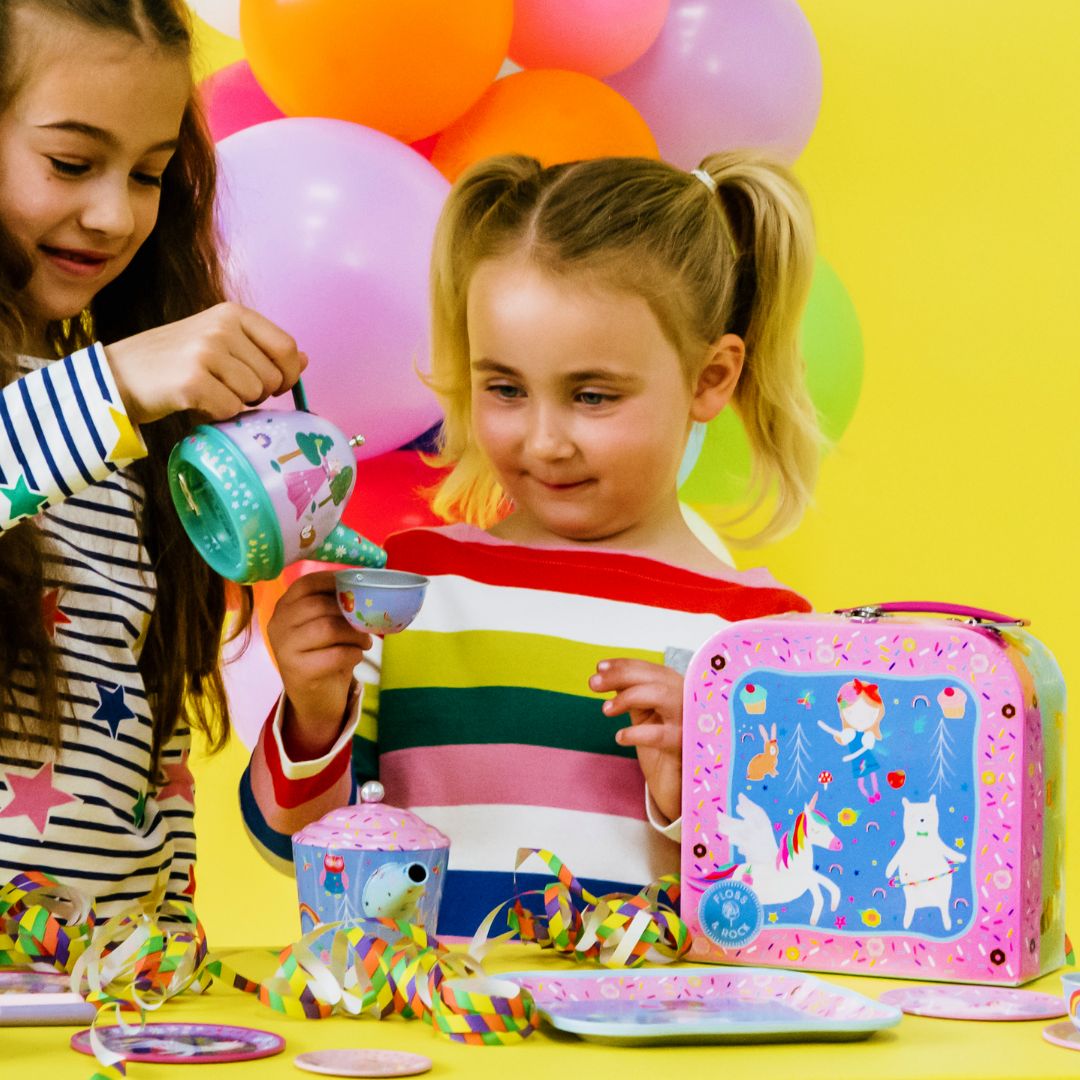 Tin Tea Set 7 Piece - Rainbow Fairy - I Want That Present