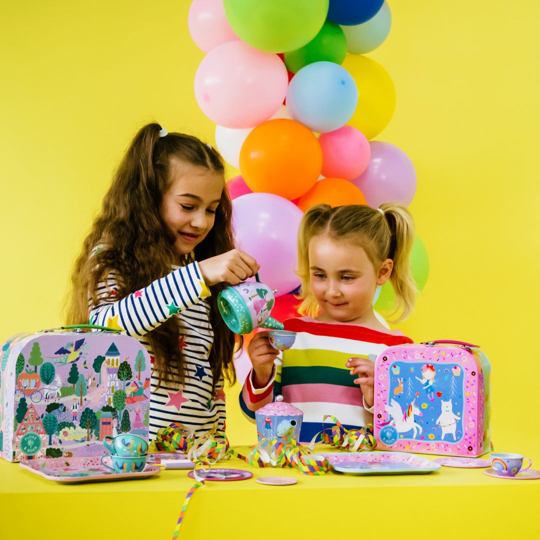 Musical Tin Tea Set 11 Piece - Fairy Tale - I Want That Present