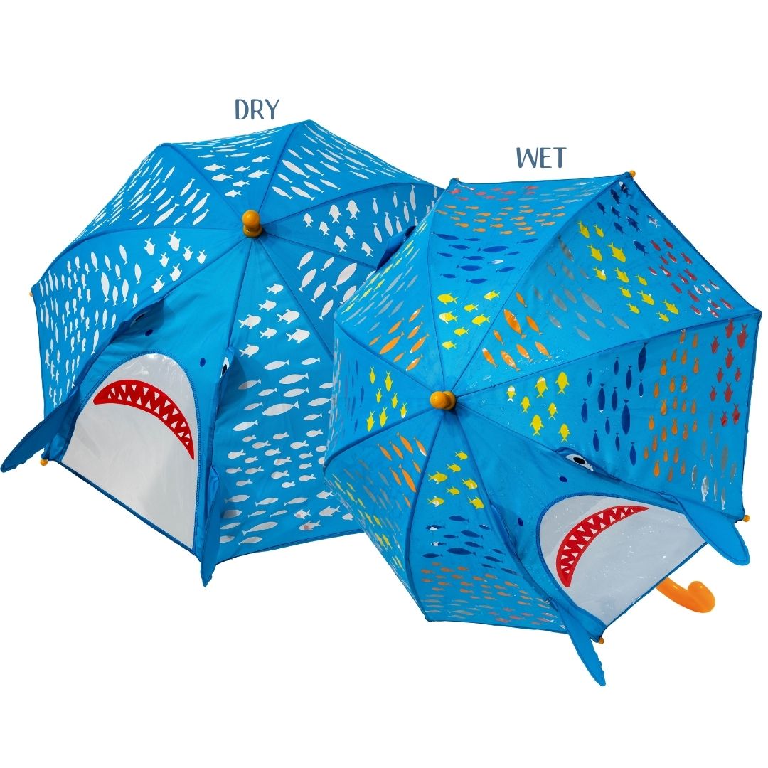 Colour Changing 3D Umbrella - Shark by Floss & Rock
