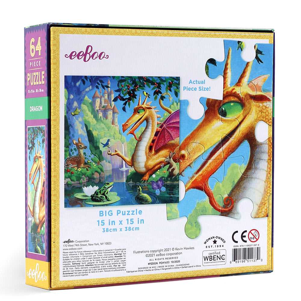 eeBoo Dragon - 64 piece puzzle - I Want That Present