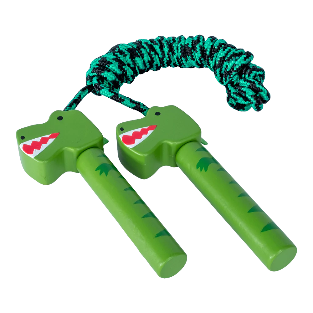 floss and rock green dinosaur skipping rope