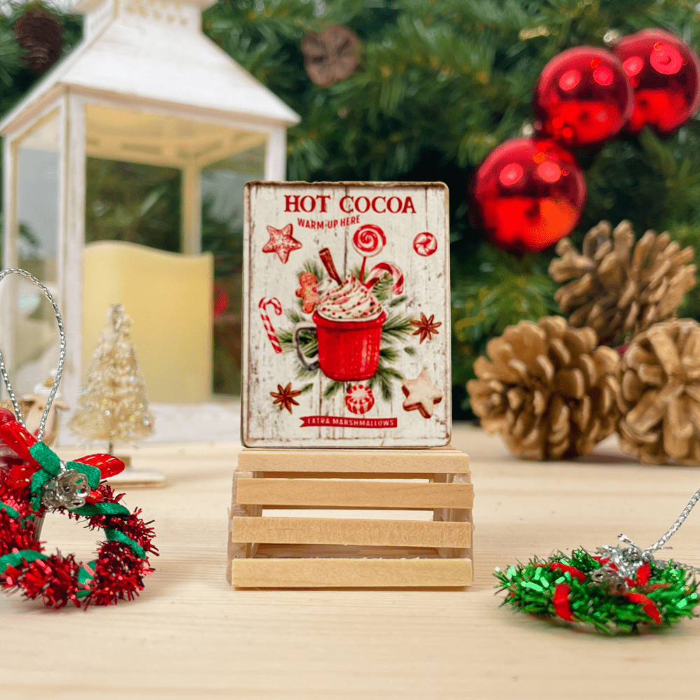 Miniature Wooden Hot Cocoa - Red Cup - I Want That Present