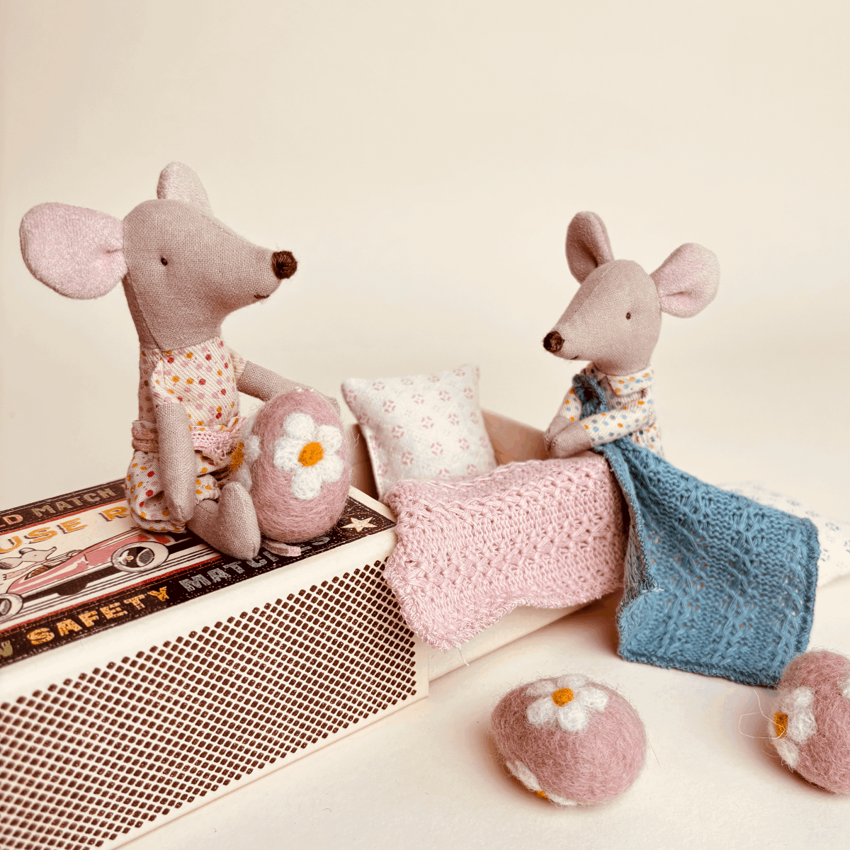 En Gry & Sif Felt Mini Eggs - Rose - Set of 3 - I Want That Present