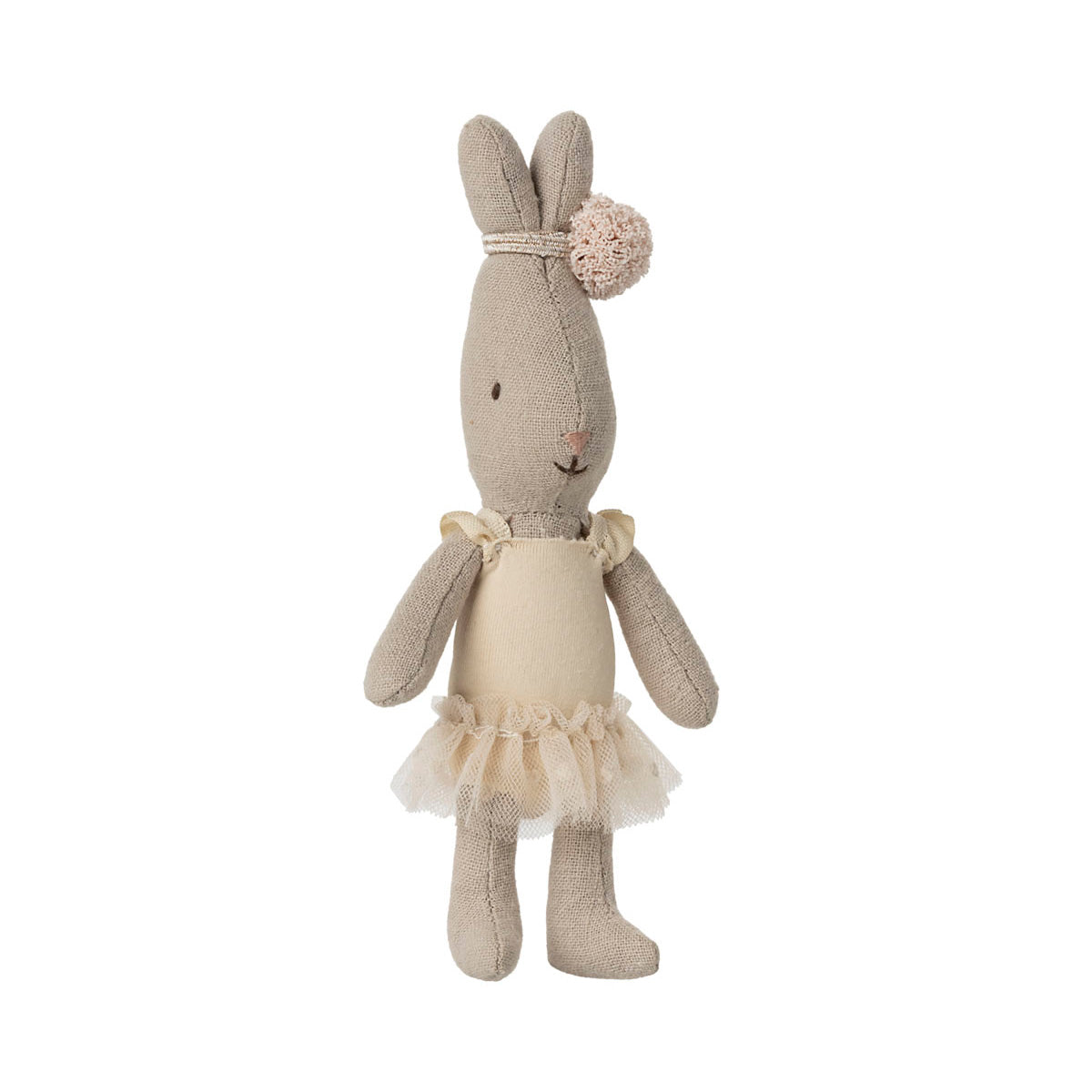 maileg rabbit in a cream tutu and pompom headress