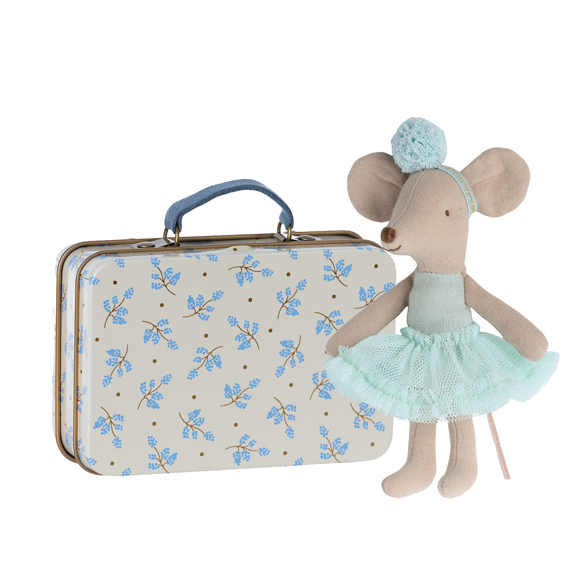 Maileg Little Sister Mint Ballerina & Suitcase