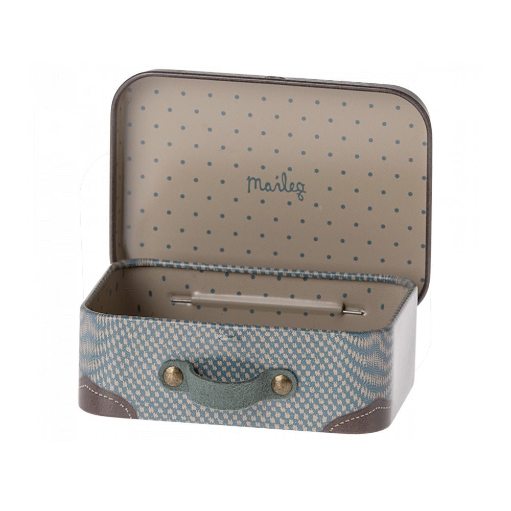 Maileg Suitcase, Micro - Blue - I Want That Present