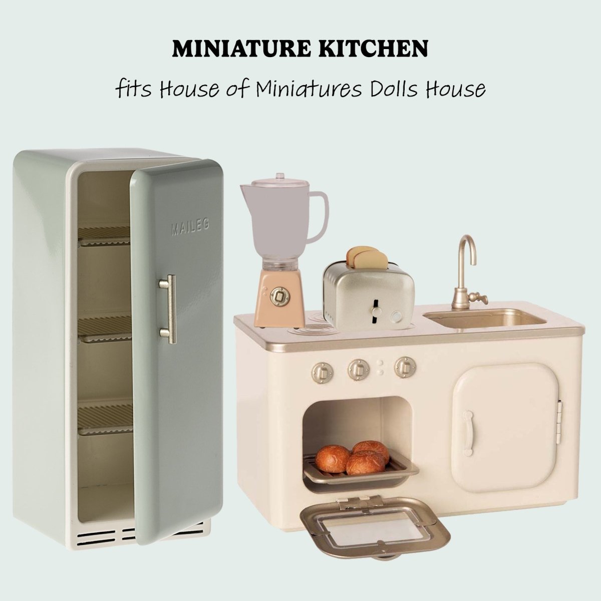 Maileg Miniature Kitchen Bundle - Mint - I Want That Present