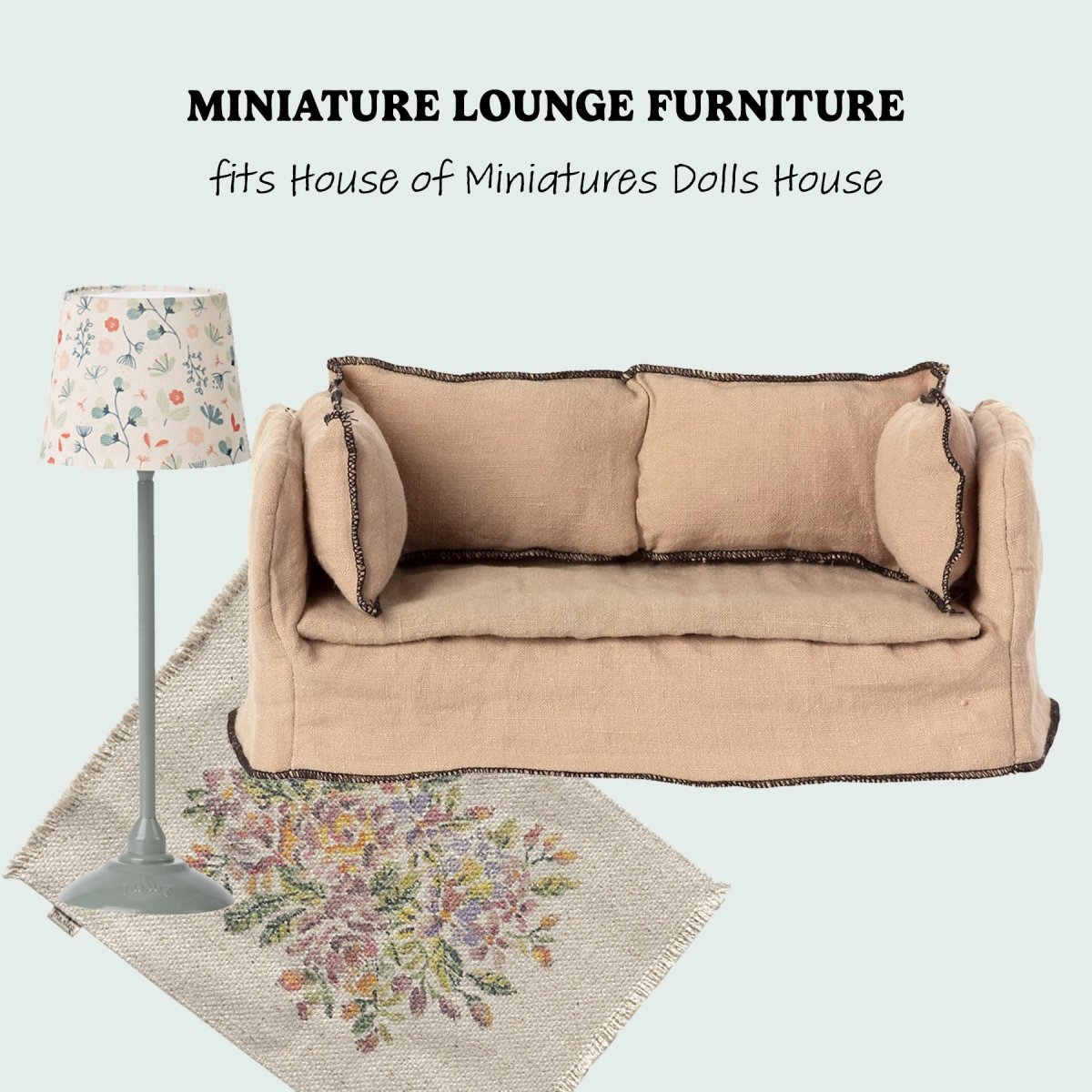 Maileg Miniature Lounge Bundle w Lamp - I Want That Present