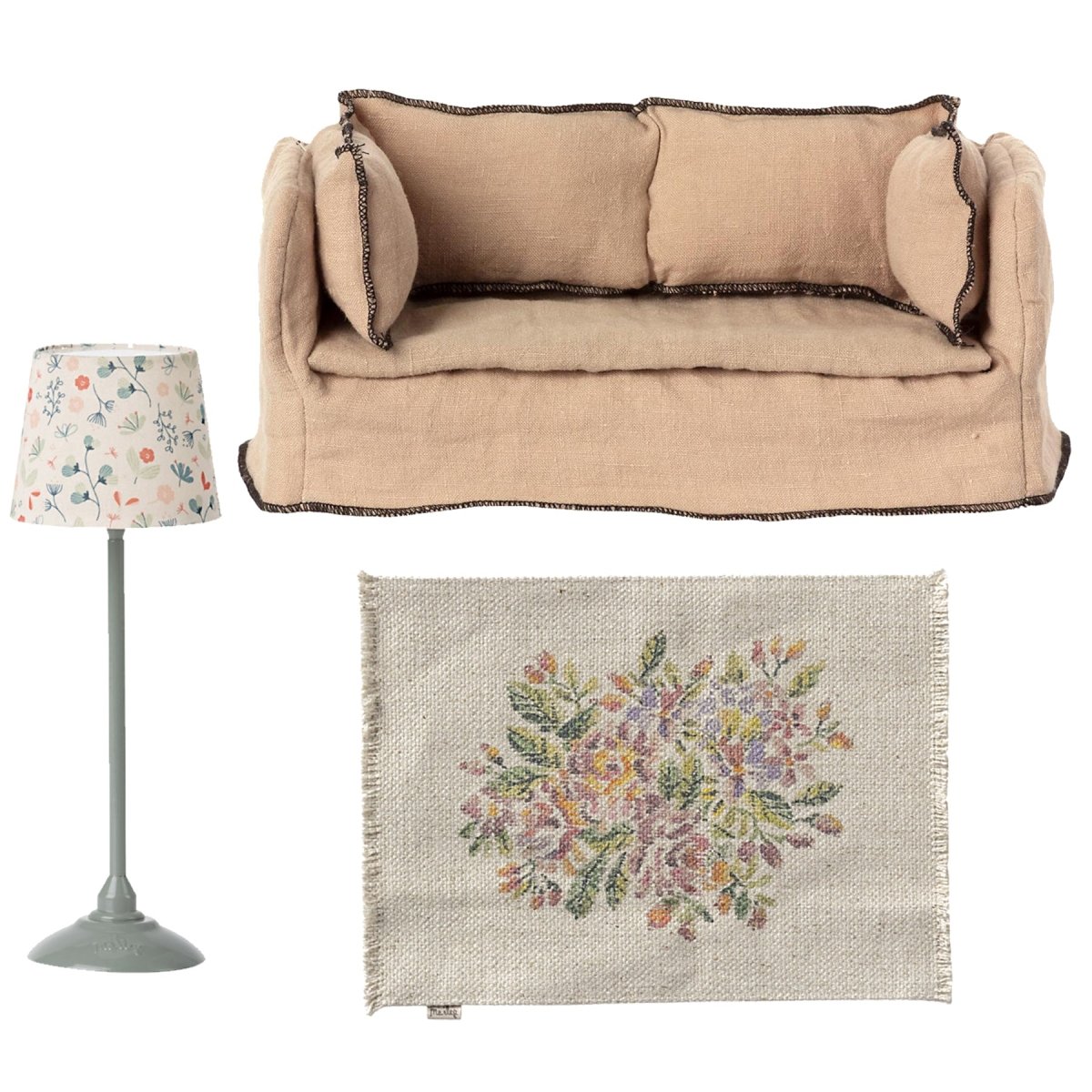 Maileg Miniature Lounge Bundle w Lamp - I Want That Present