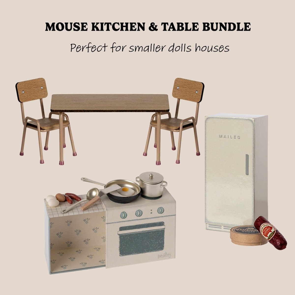 Maileg Mouse Kitchen & Table Bundle - I Want That Present