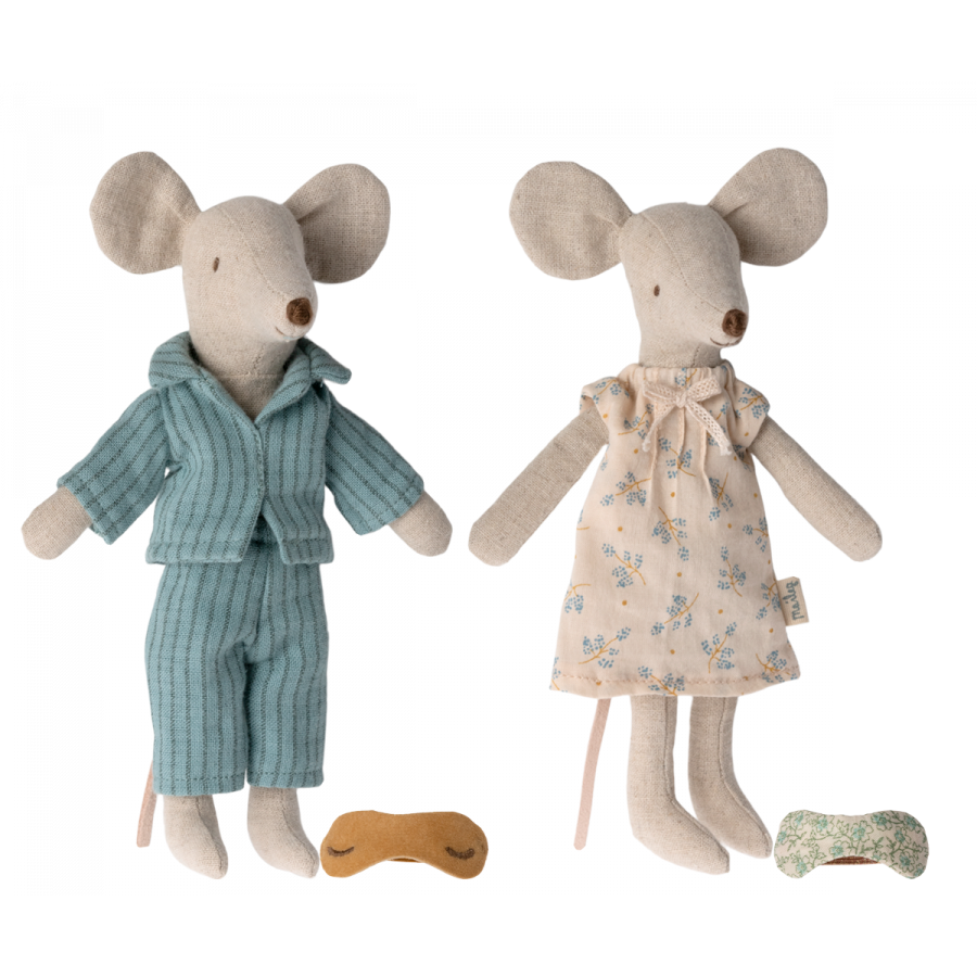 Maileg Mum and Dad Mice in a Cigar Box