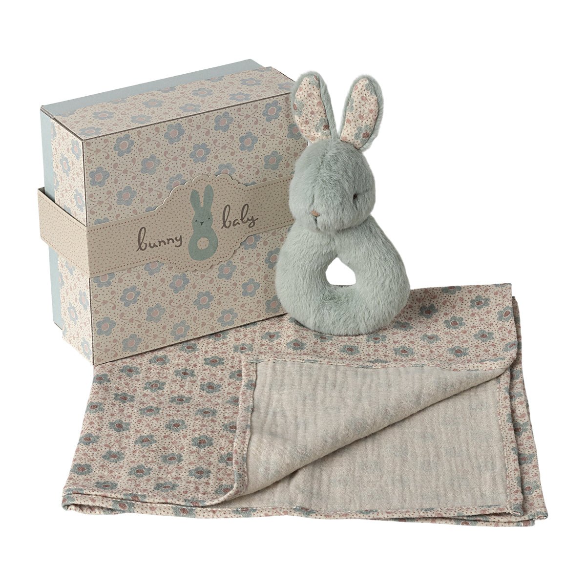 Maileg Rabbit Rattle Set - Mint - I Want That Present