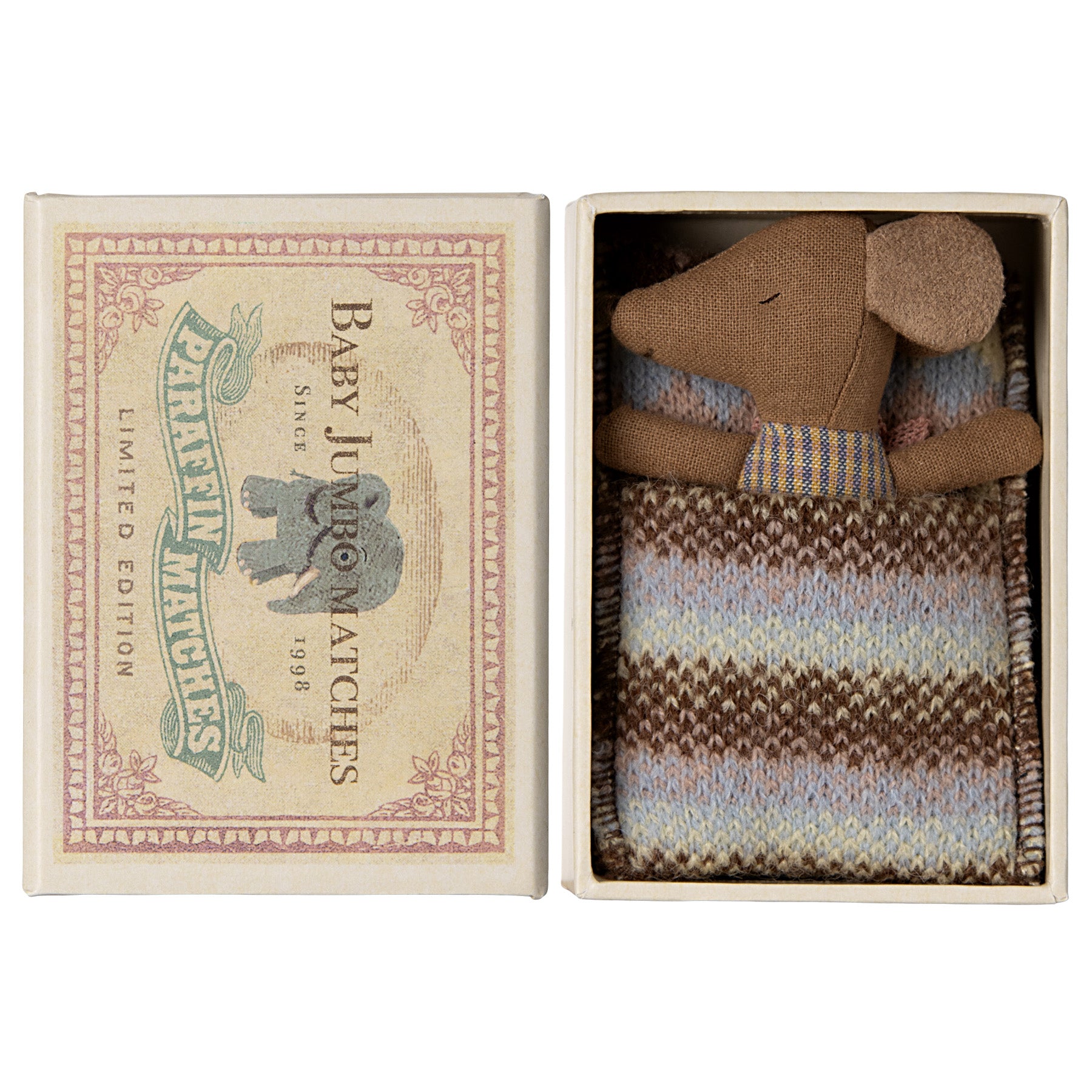 Maileg Sleepy-Wakey Baby Mouse - Rose