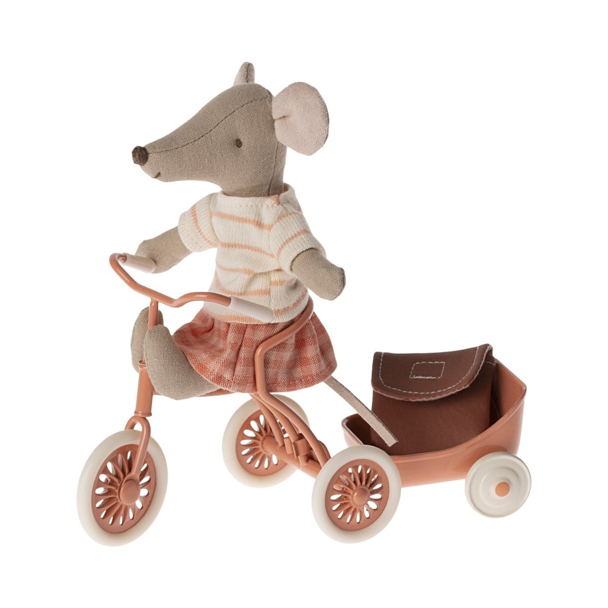 Maileg Tricycle Hanger, Mouse - Coral - I Want That Present