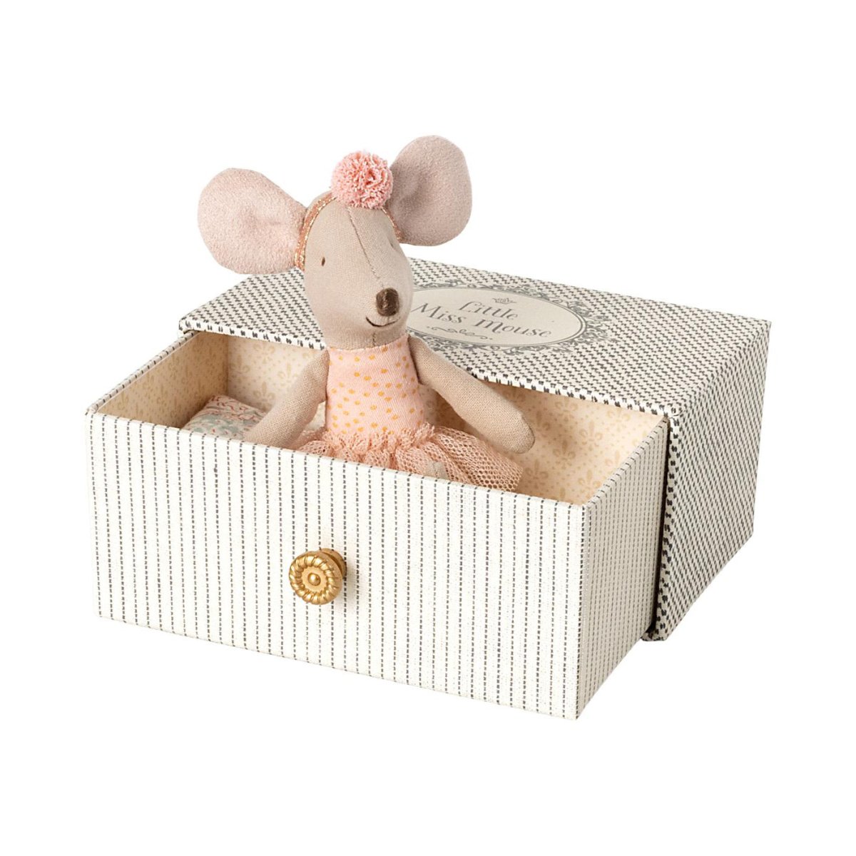 Maileg Little Sister Dance mouse in Daybed - I Want That Present