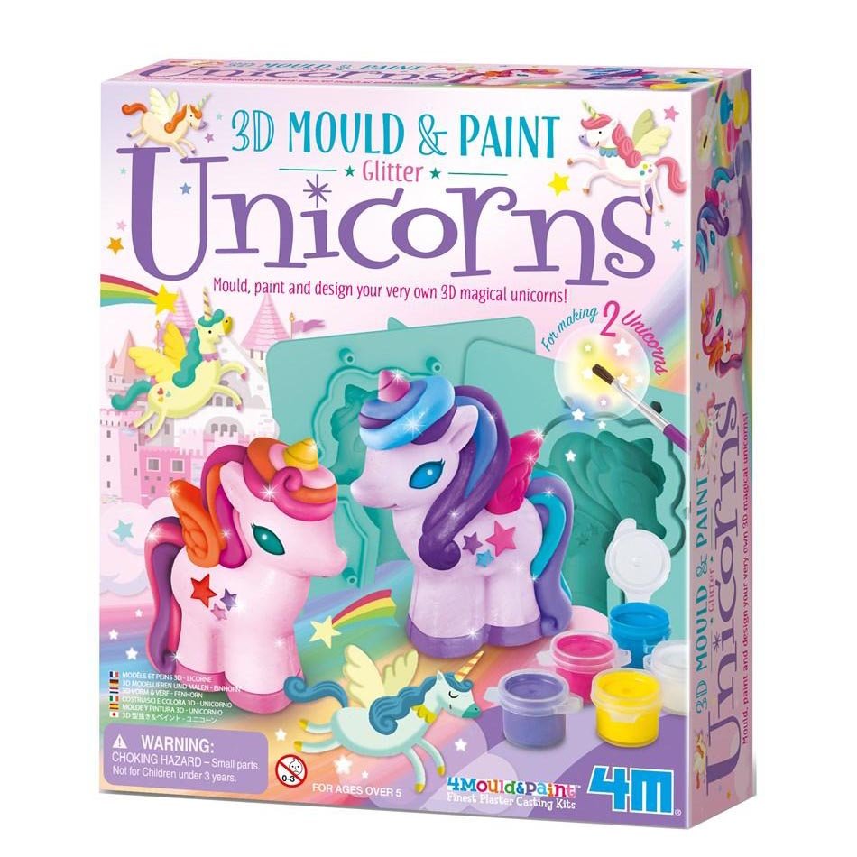 4M Mould & Paint - 3D Glitter Unicorn - DAMAGED BOX - I Want That Present