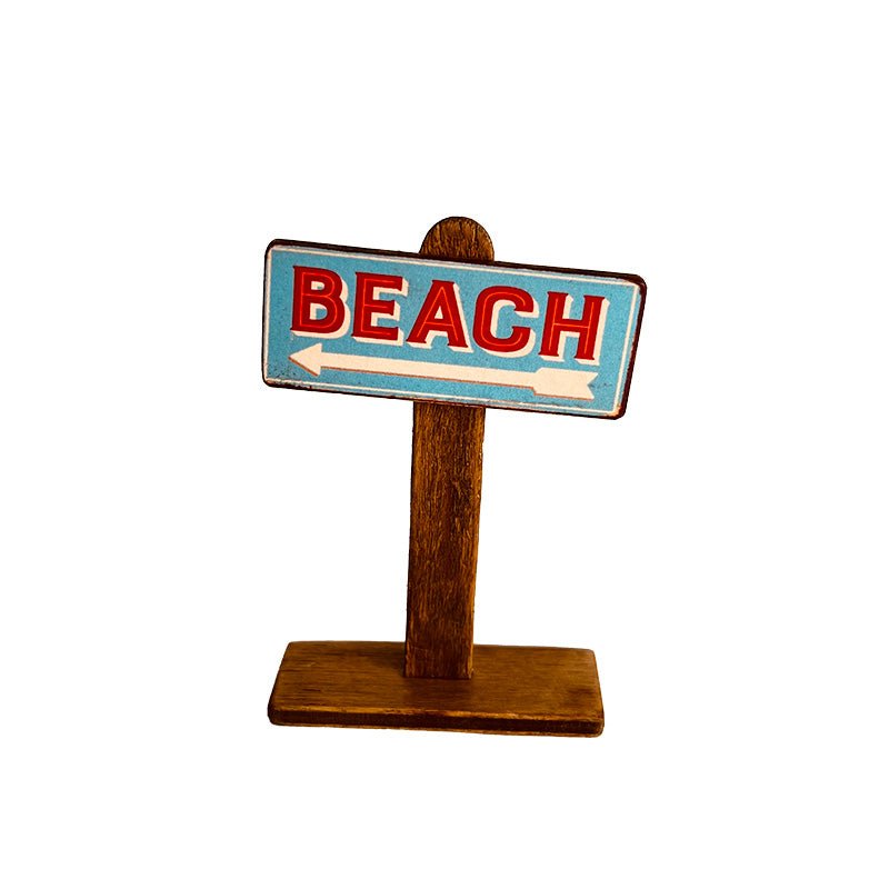 Miniature Wooden Beach Sign - To the Beach - I Want That Present