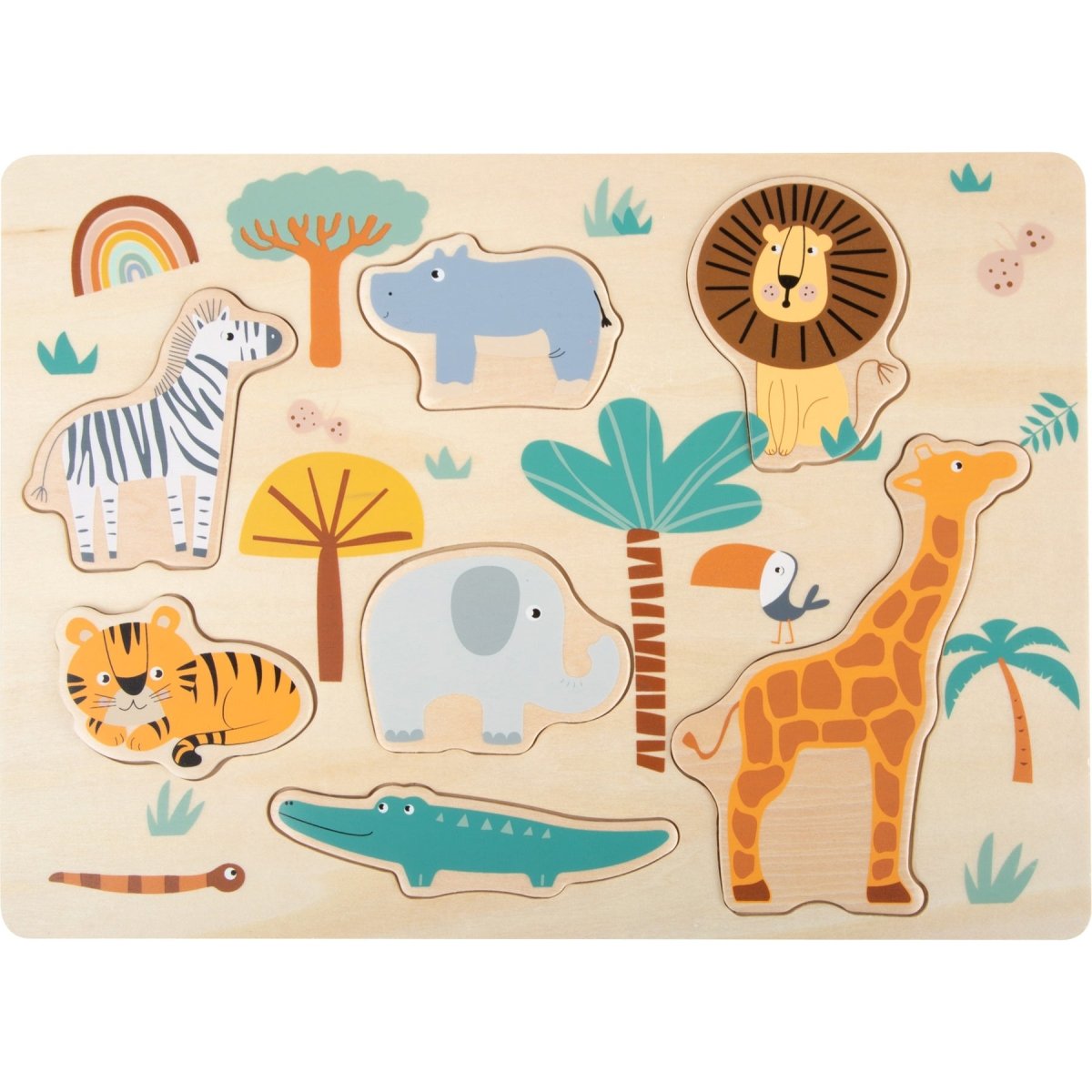 Wooden Safari Puzzle by Small Foot - I Want That Present