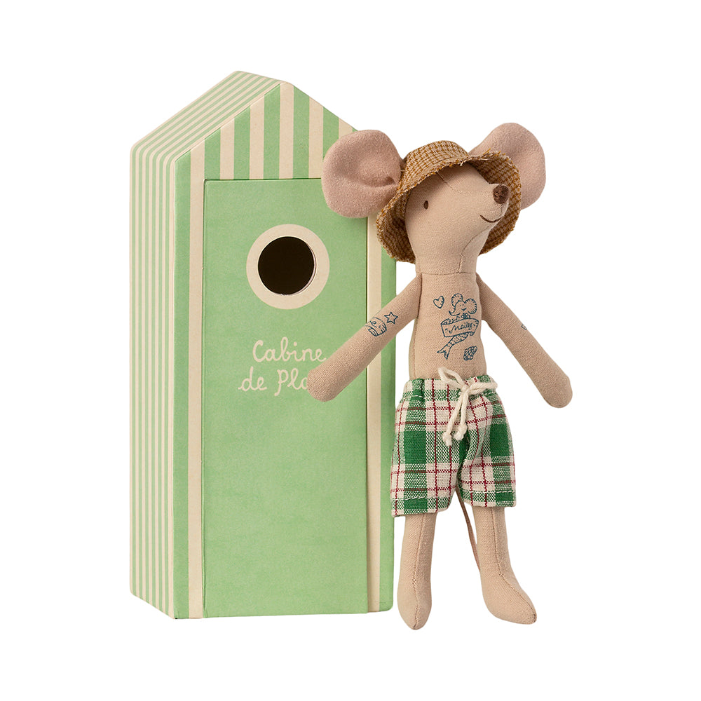 Maileg Beach Mice: Dad in Cabin de Plage