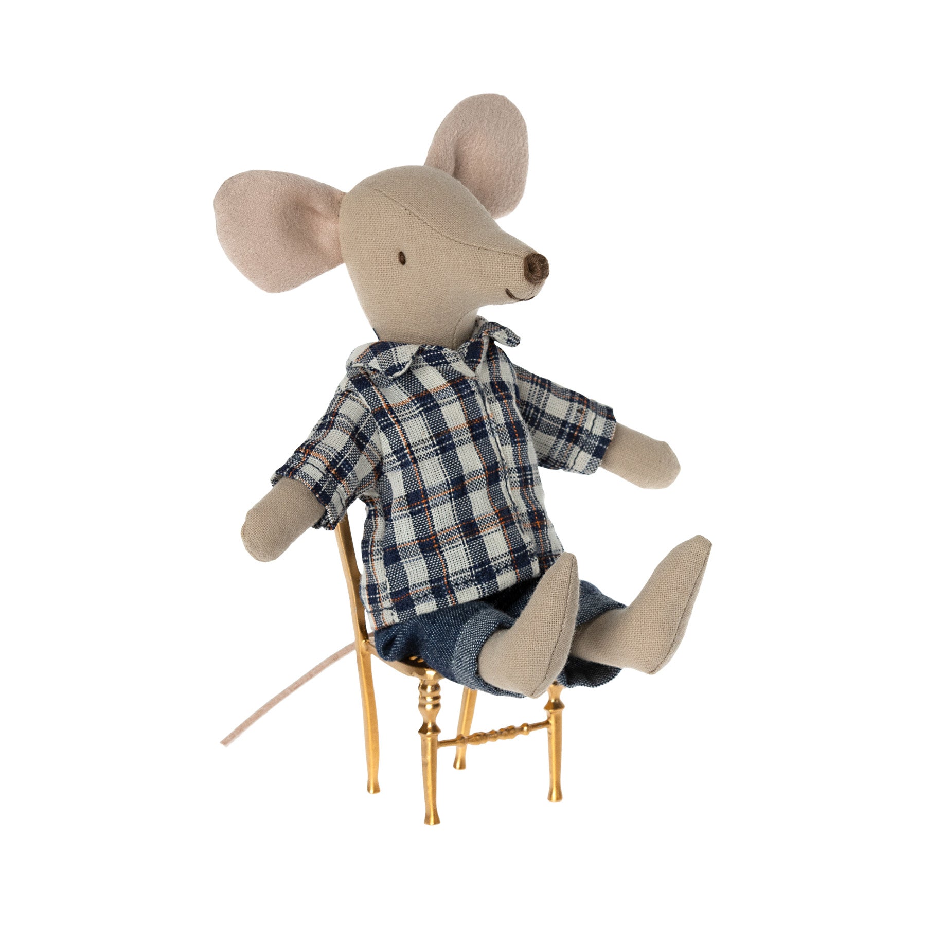 Maileg Dad Mouse in a Check Shirt and Jeans (2023)