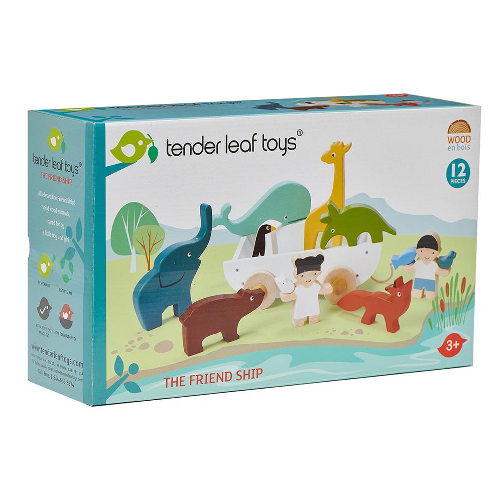 Tender Leaf Toys The Friend Pull Along Ship with Animals