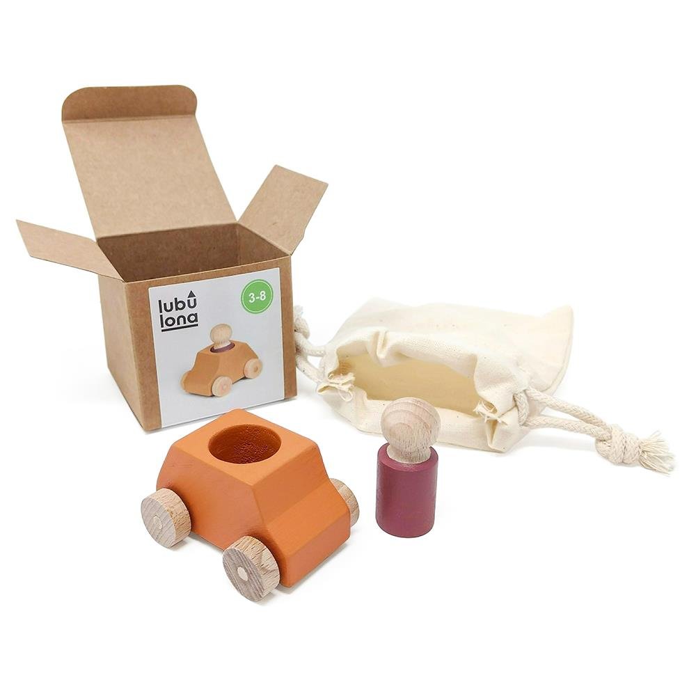 Lubulona Wooden Toy Car - Ochre - I Want That Present