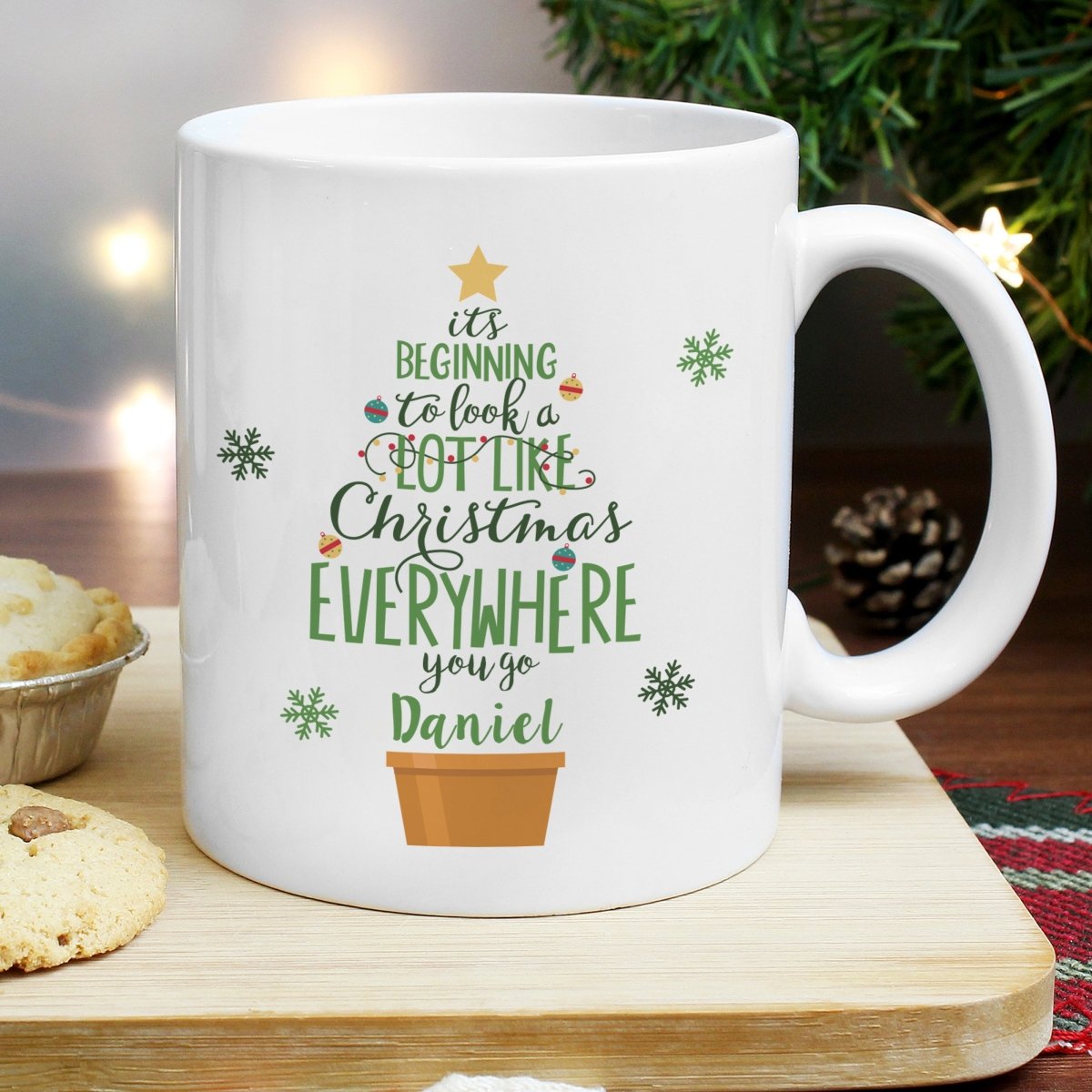 Personalised Its Beginning To Look A Lot Like Xmas Mug - I Want That Present