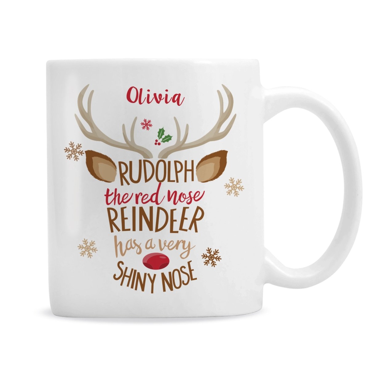 Personalised Rudolph the Red - Nosed Reindeer Mug - I Want That Present