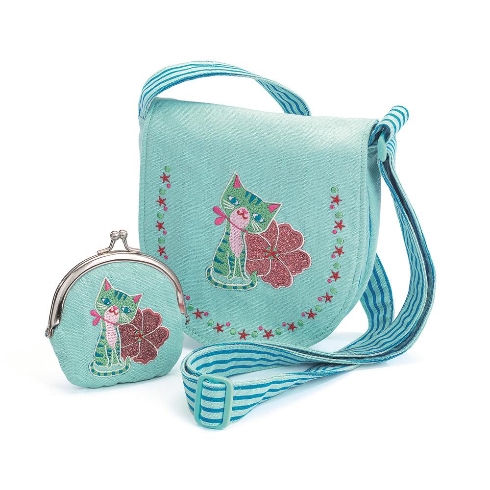 Djeco Embroidered Kitten Bag and Purse