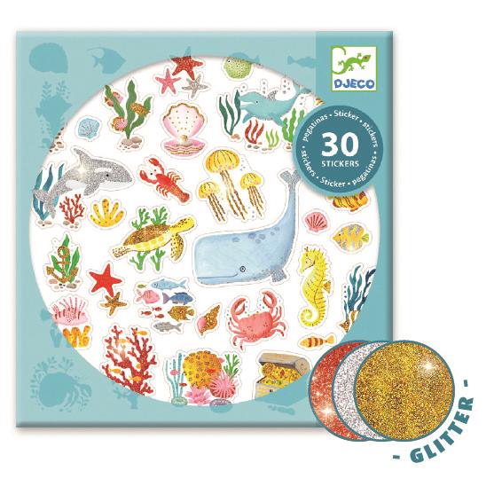 Djeco Aqua Dream Textured Glitter Stickers - I Want That Present