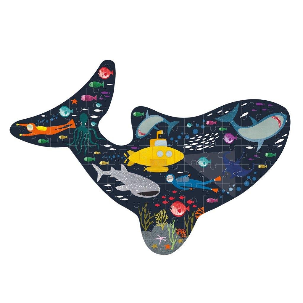 Floss & Rock Deep Sea 80pc Shark" Shaped Jigsaw - I Want That Present