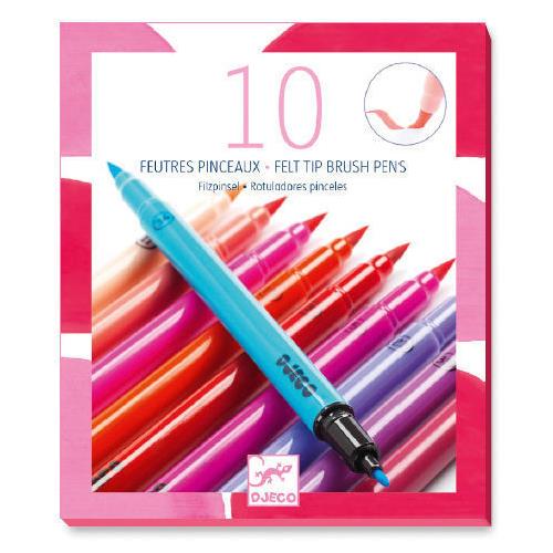 Djeco 10 Double-ended Felt Tip Pens - Pinks