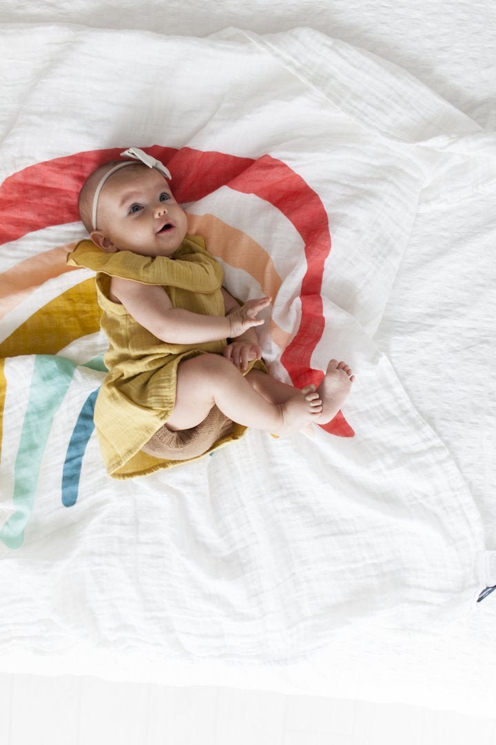 Clementine Muslin Swaddle Blanket - Rainbow - I Want That Present