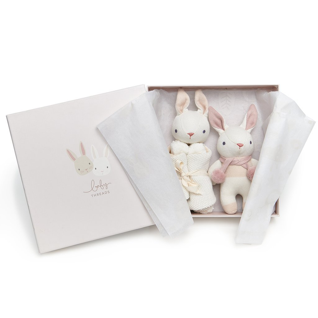 Threadbear Designs Baby Threads Cream Bunny Gift Set - I Want That Present