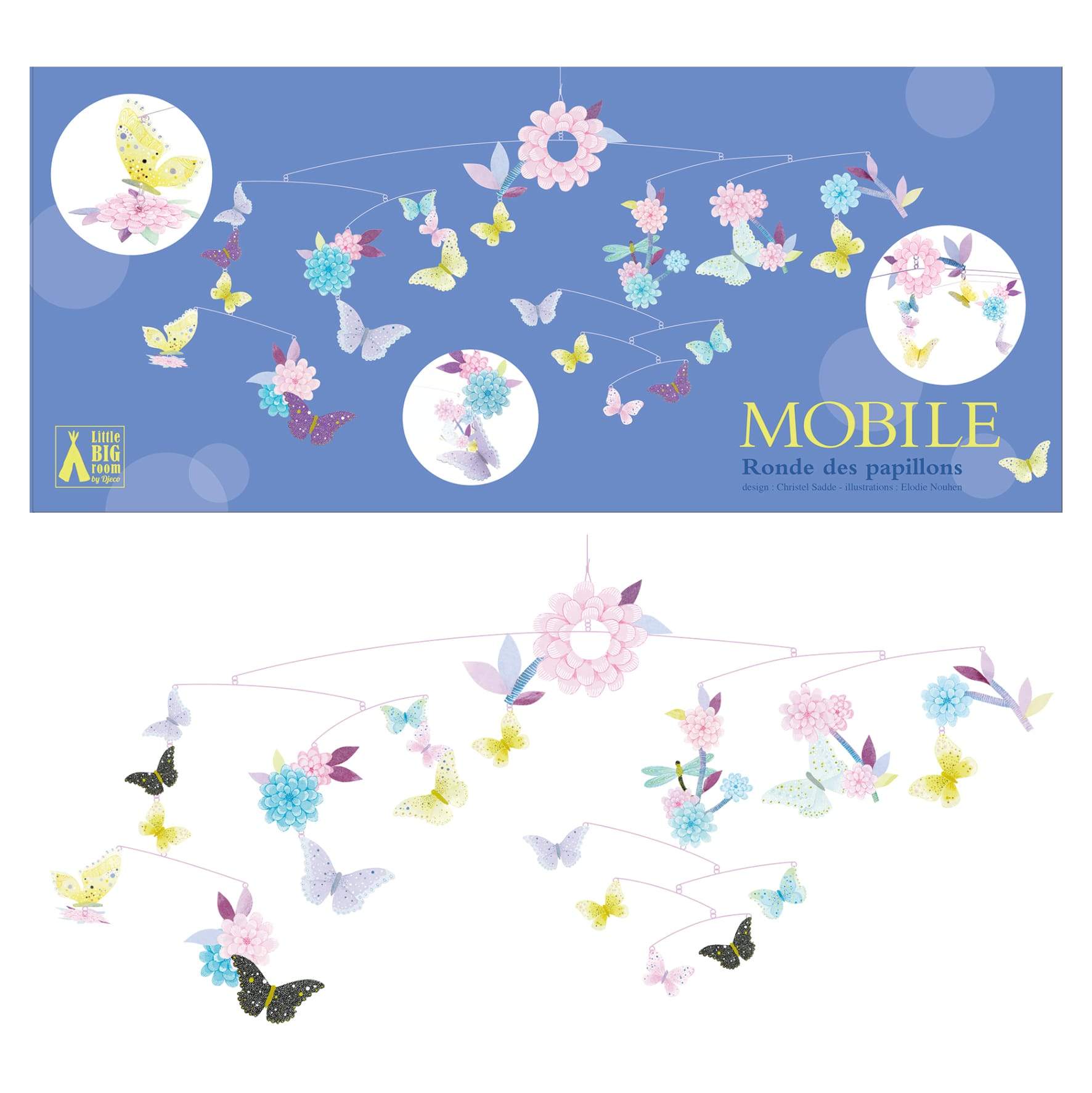 Djeco Mini Paper Mobile - Butterfly Twirl