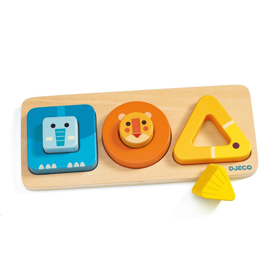 Djeco VoluBasic Wooden Puzzle - I Want That Present