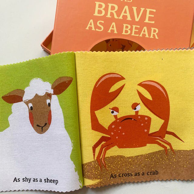 Threadbear Designs Brave as a Bear Rag Book - I Want That Present