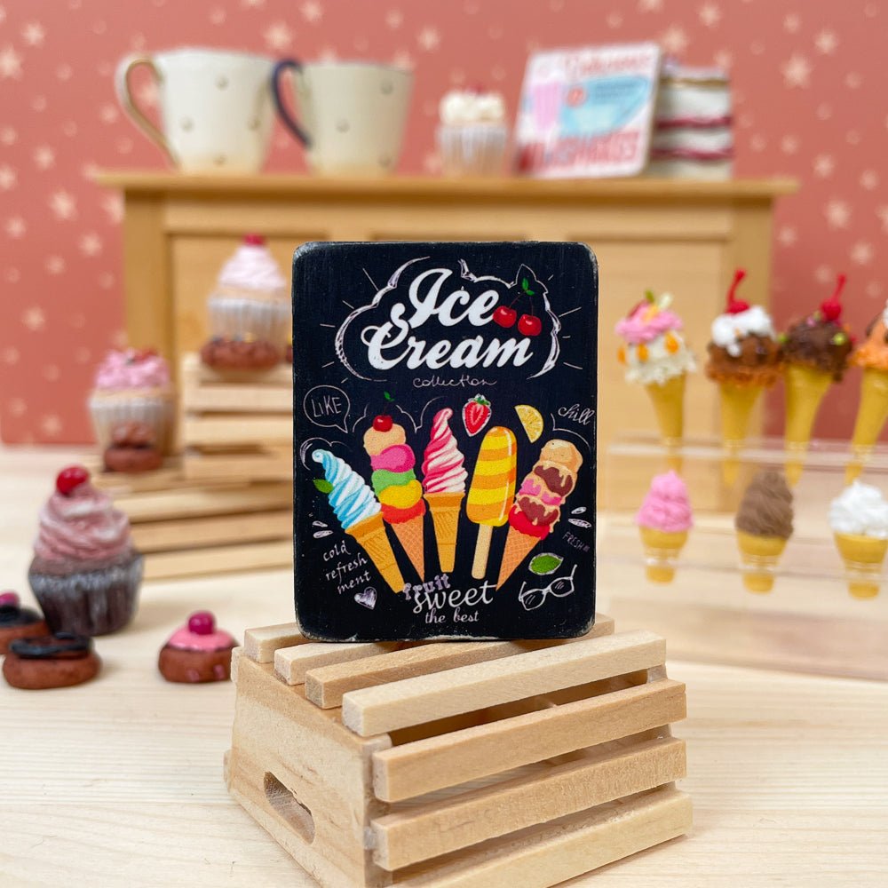 Miniature Blackboard Sign - Ice Cream - I Want That Present