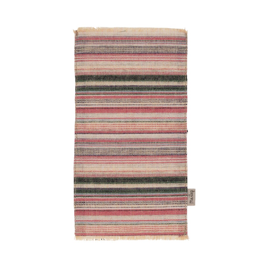 Maileg miniature dolls house multi colour fabric striped rug