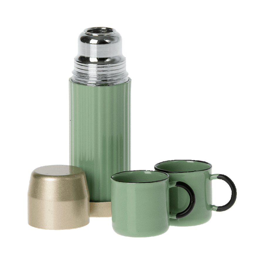 Maileg Miniature Thermos Flask and Cups Set, Mint - I Want That Present