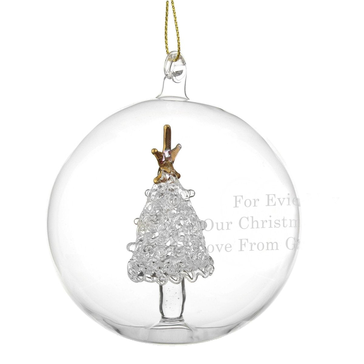 Personalised Glass Christmas Tree Bauble - I Want That Present