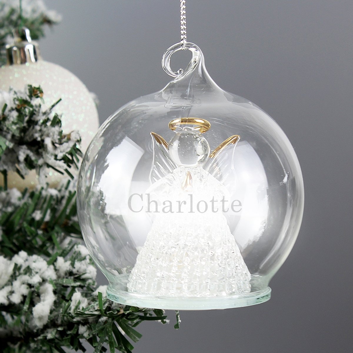 Personalised Christmas Message LED Angel Bauble - I Want That Present