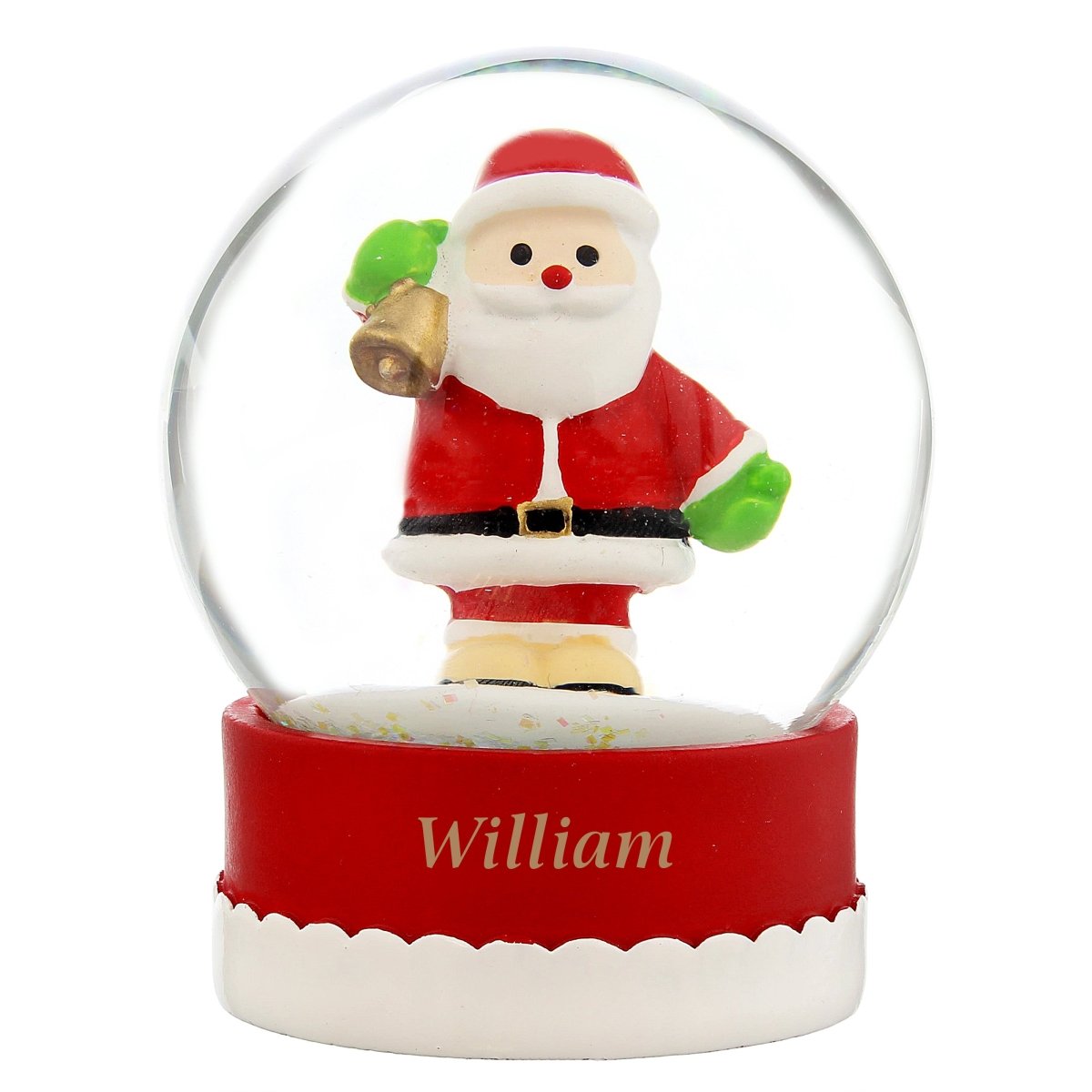 Personalised Name Santa Snow Globe - I Want That Present