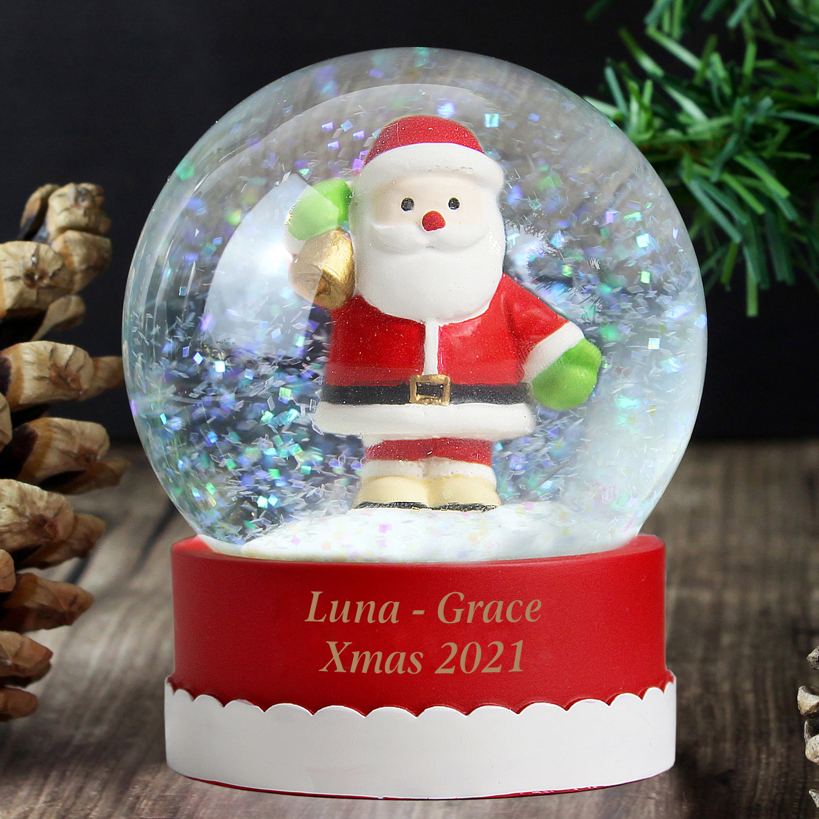 Personalised Message Santa Snow Globe