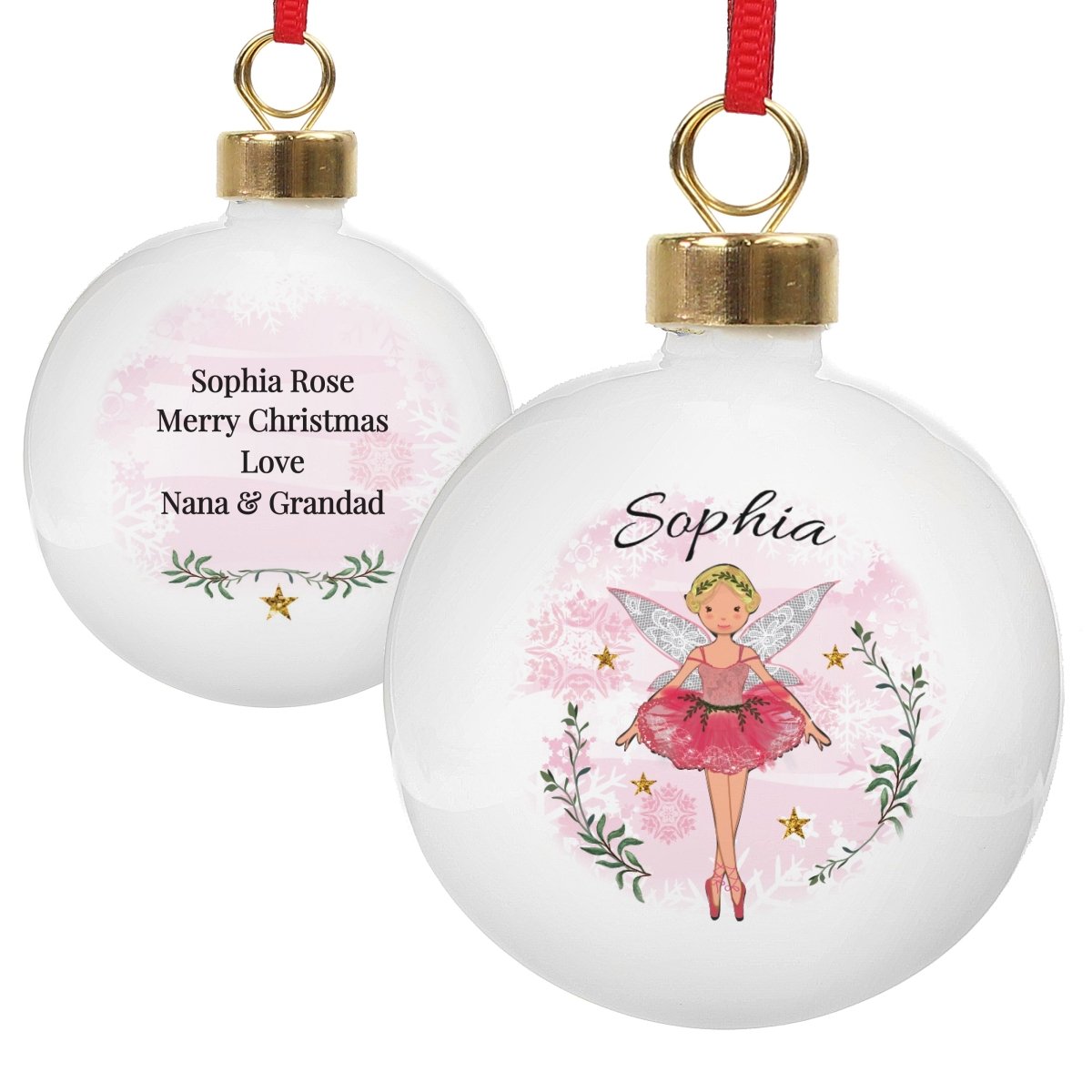 Personalised Sugar Plum Fairy Bauble - I Want That Present